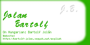jolan bartolf business card